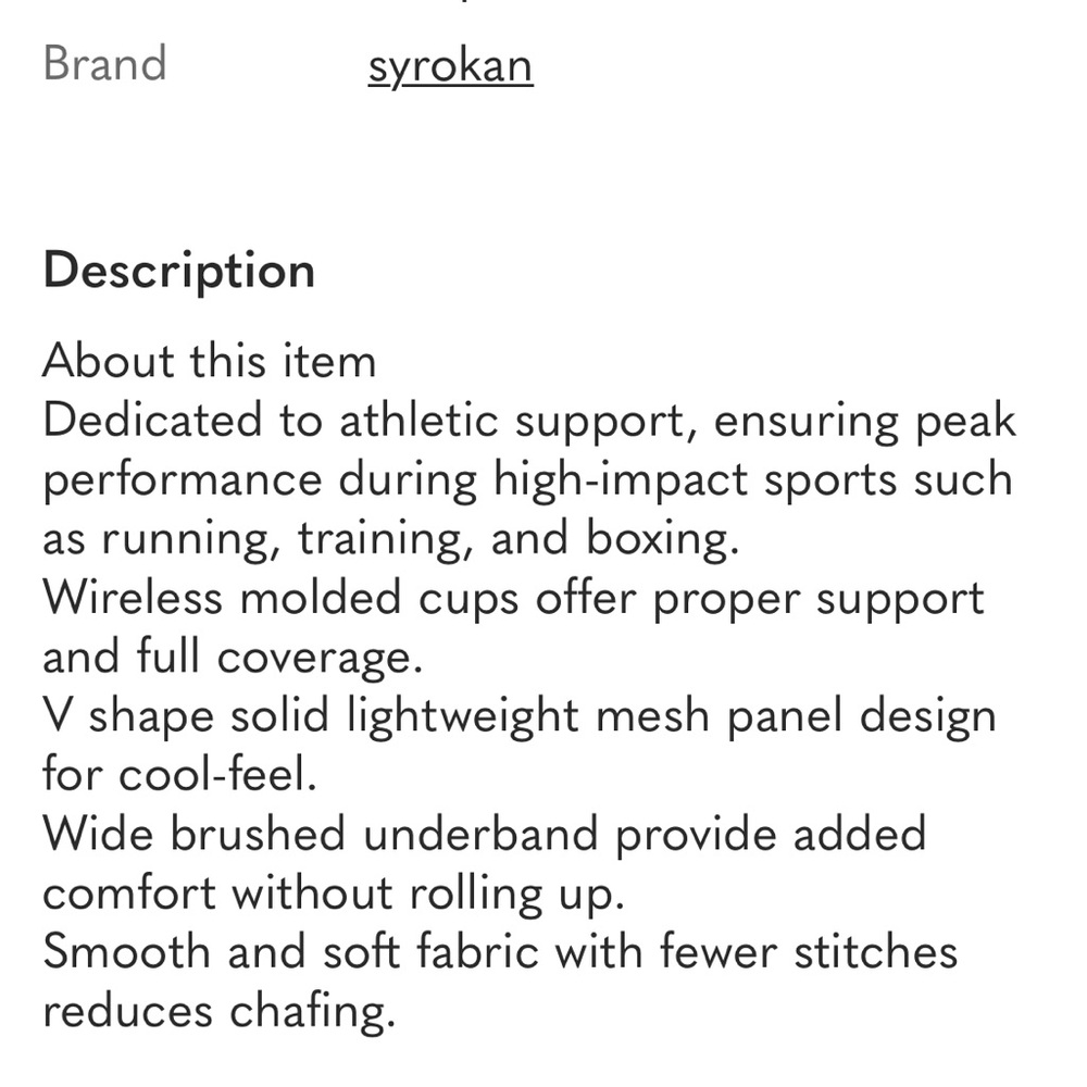 SYROKAN Women's White High Impact Padded Wireless Sports Bra 36D - Picture 7 of 16